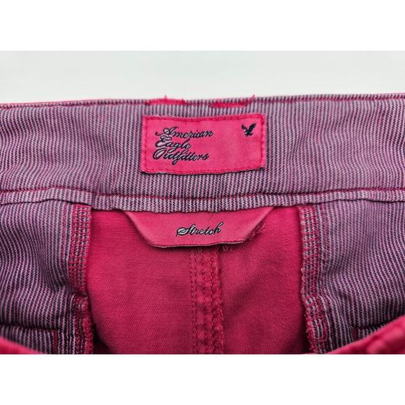 2 Pair American Eagle Women's Size 6 Teal and Pink Cuffed Stretch Shorts - Picture 13 of 15